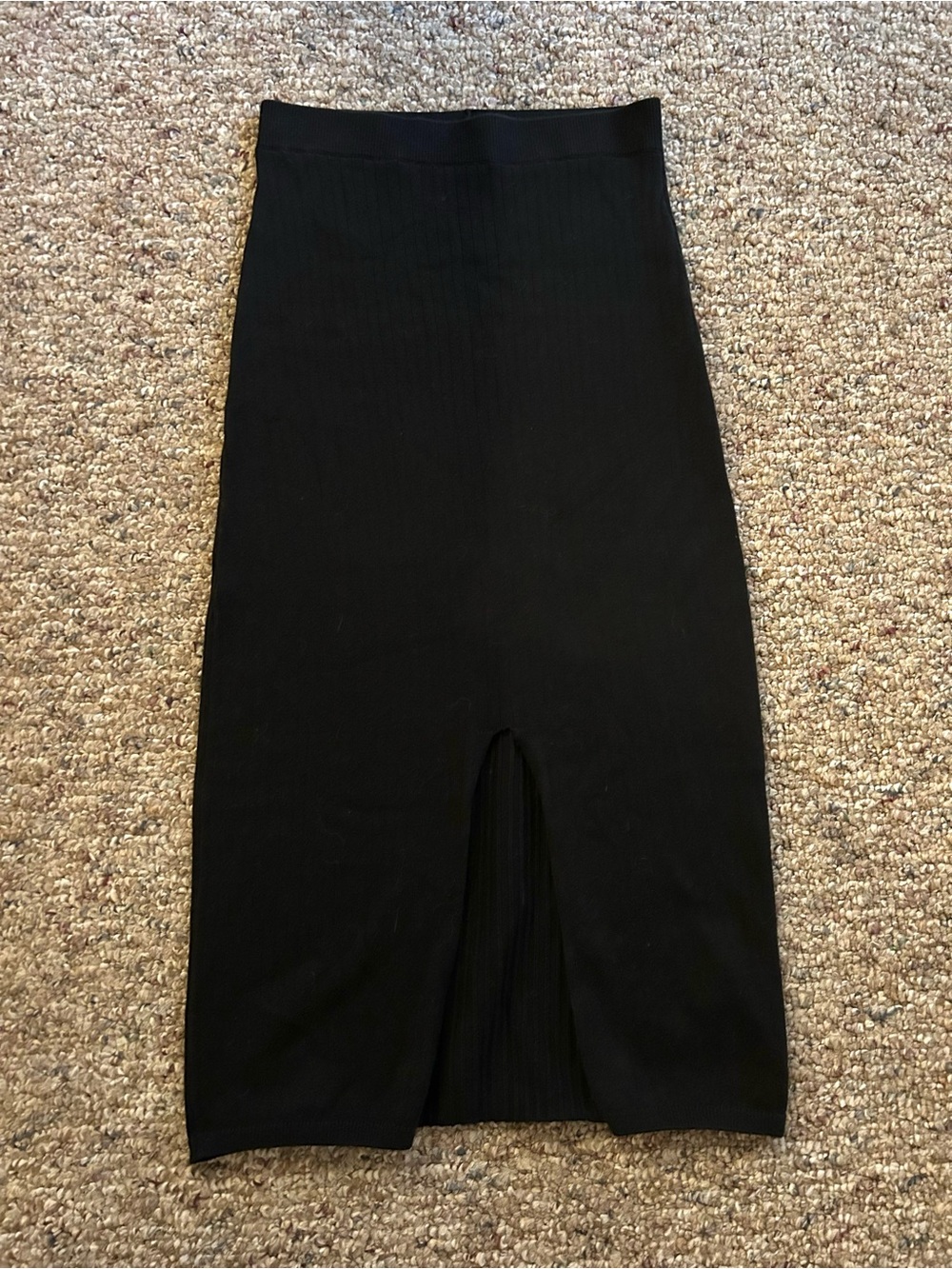 Free People Black Ribbed Midi Bodycon Skirt Women’s Size XS